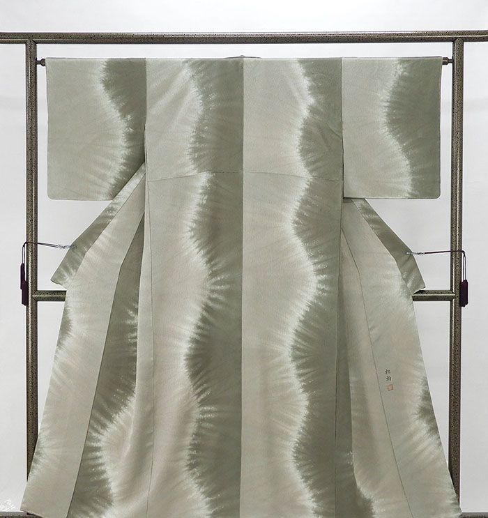 小紋 未着用 正絹 幾何模様 身丈159cm 裄丈65cm 小紋 未使用 着物 c4008