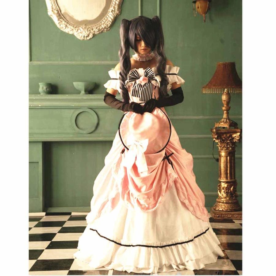 【人気爆売れ中】黒執事・シエル嬢様 舞踏会衣装 セット お嬢様ドレス コスプレ衣装 コスチューム 変装 仮装
