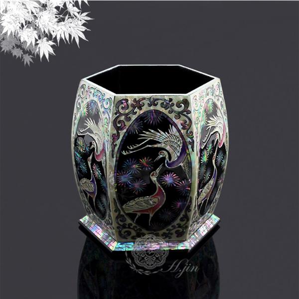 韓国螺鈿 螺鈿漆器 筆入れ ペン立て 鶴 韓国伝統 韓国 アンティーク 螺鈿 送料無料(一部地域除外) 9,864円