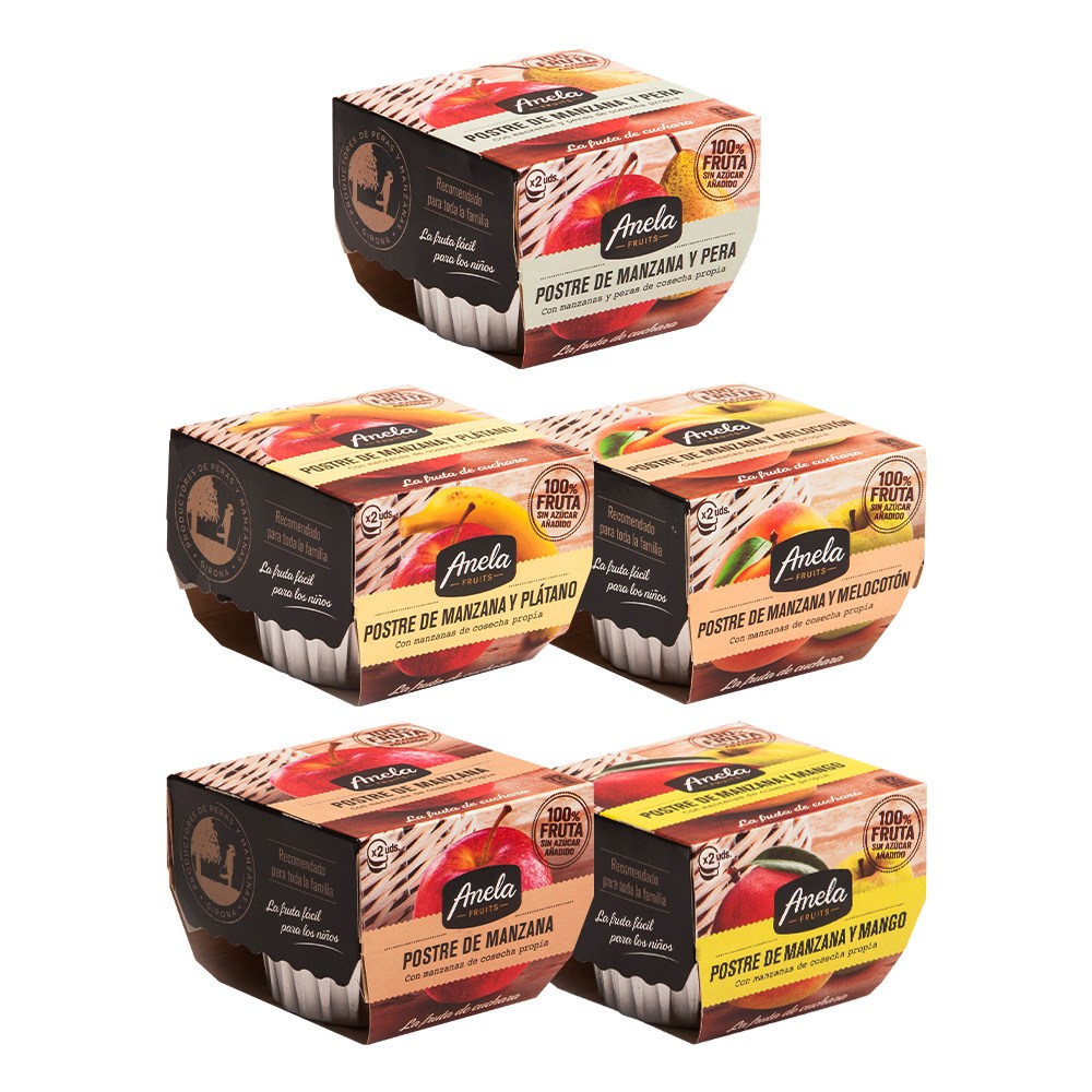 アネラ100％生フルーツプレミアムデザート5種セットリンゴ梨バナナ...1セット