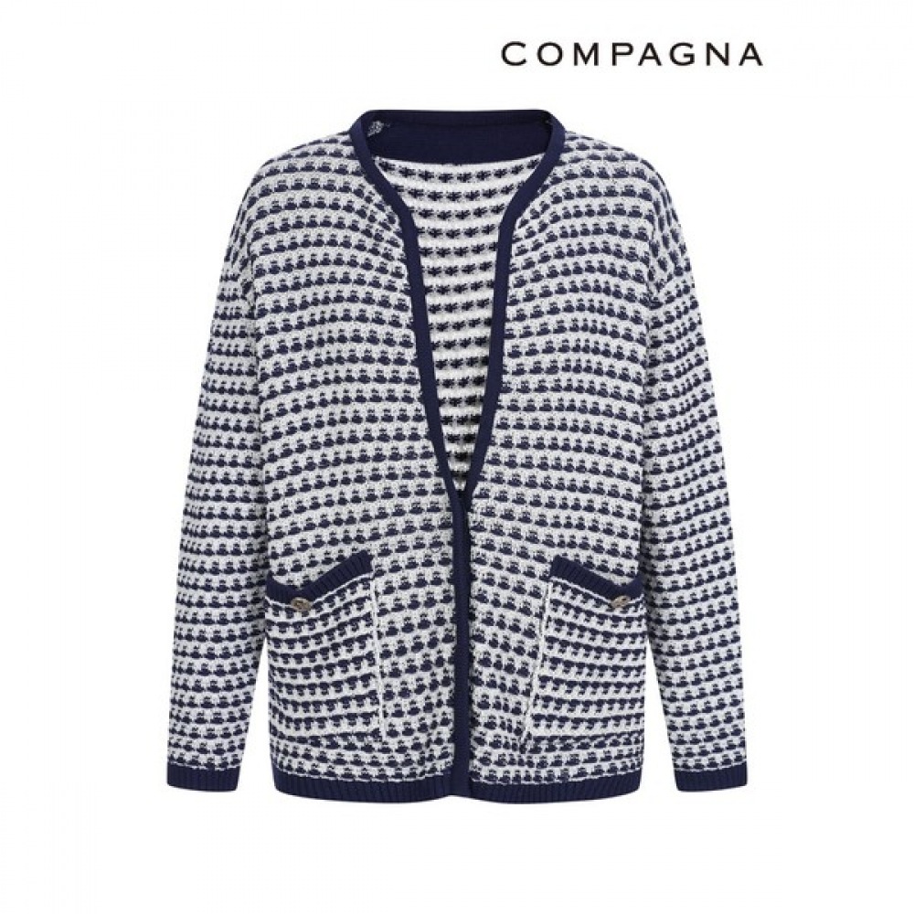 [カンパニア] ジャカード柄ニットカーディガン_CACS1-WSC010