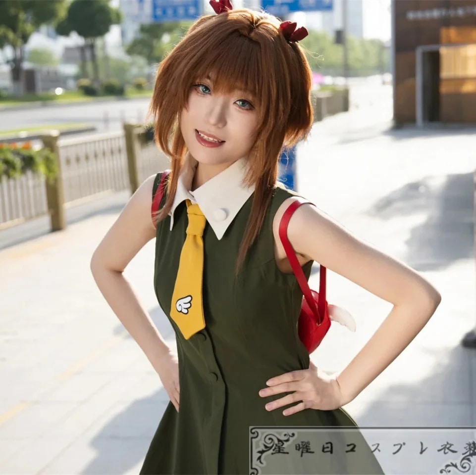 在庫品 劇場版 カードキャプターさくら 木之本桜 香港旅行 コスプレ衣装 コスチューム