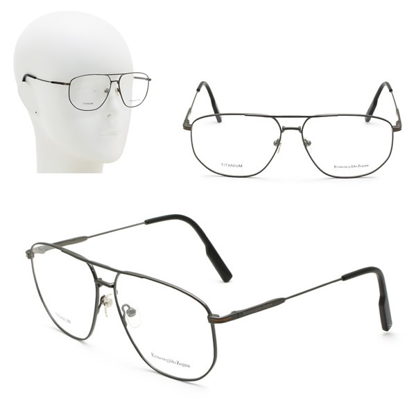 フレームのみ EZ5242/V 009 60 Ermenegildo Zegna メガネ 眼鏡 ガンメタル ブラック