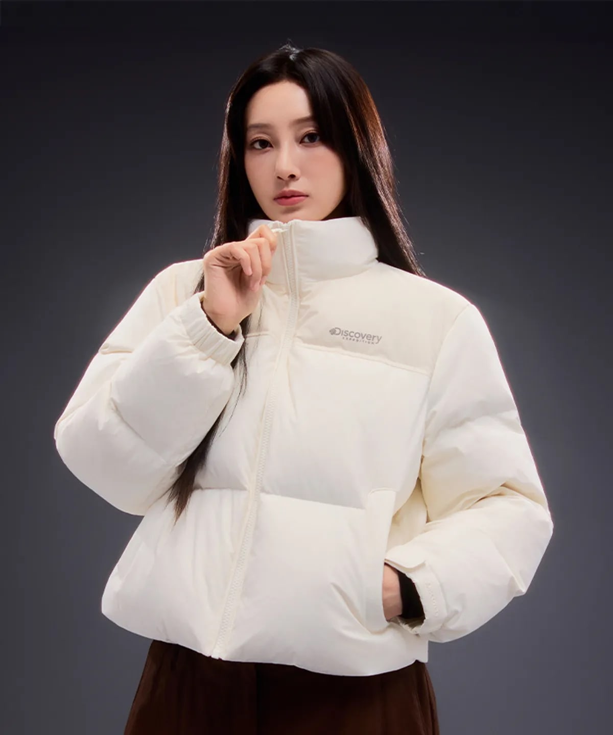 エクスペディション レディース 半スリー ダウン クロップ ショートダウン (CREAM)