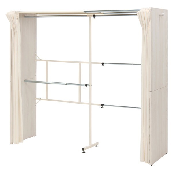 伸縮クローゼット(ホワイトウォッシュ) VR-7242WS メーカー直送