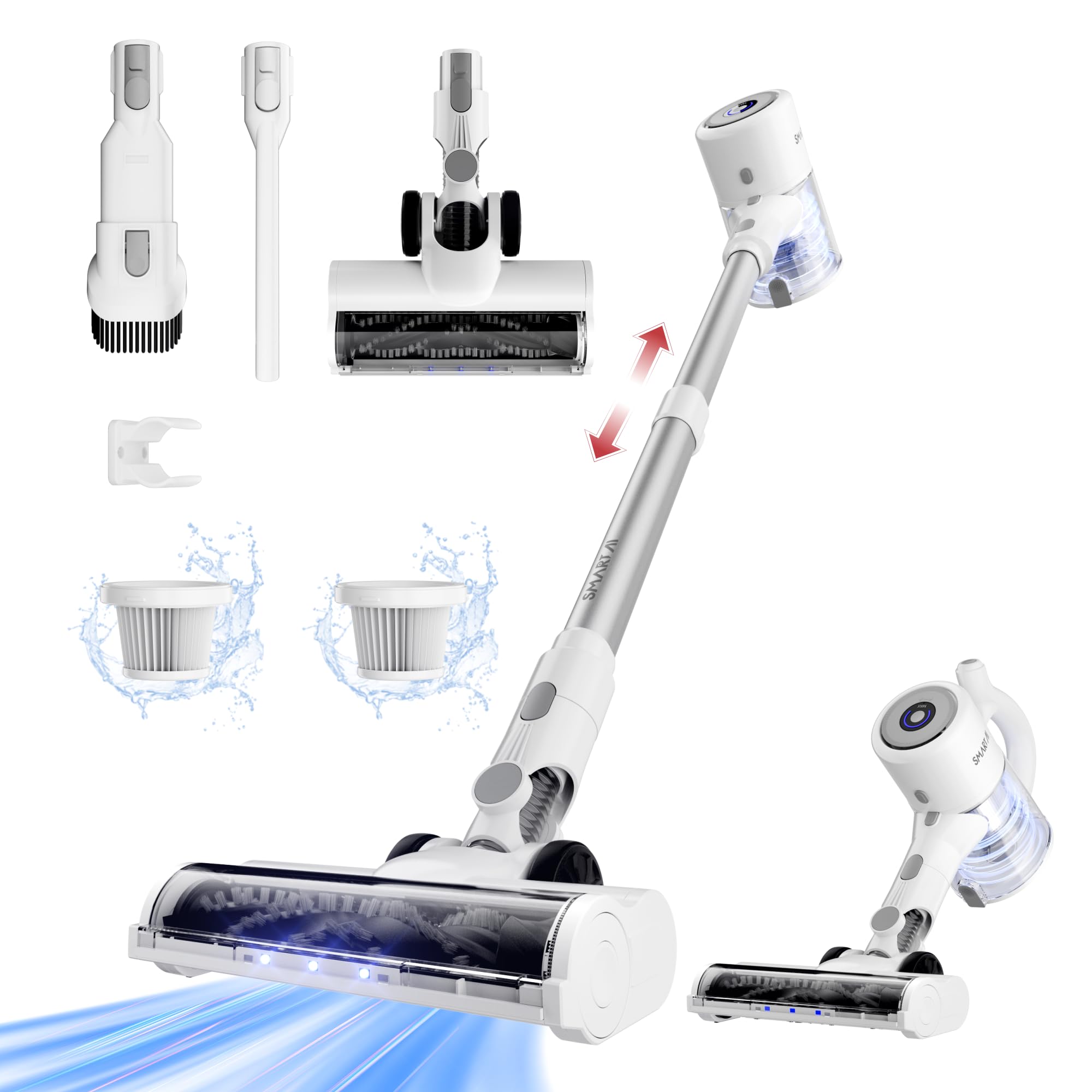 アップグレード版 39000pa強力吸引 SmartAI 掃除機 コードレス 充電式 ハンディクリーナー 46分間連続稼働 スティック掃除機 軽量 10段伸縮パイプ ハンディクリーナー 2way仕様 7,920円