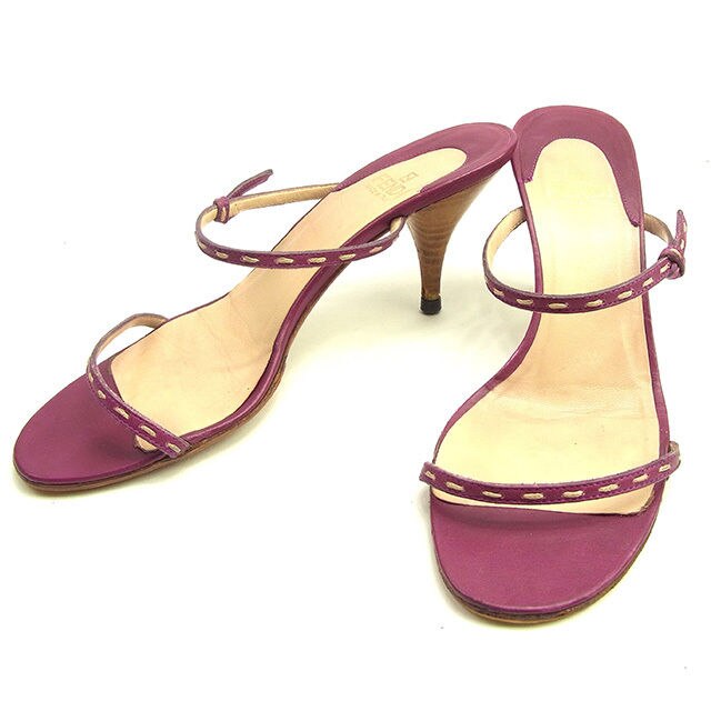 サンダル #36 パープル ベージュ 中古