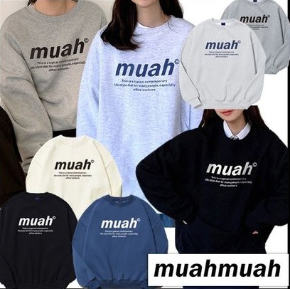 [MUAHMUAH] 公式 SIGNATURE OVERFIT SWEATSHIRT 韓国人気商品