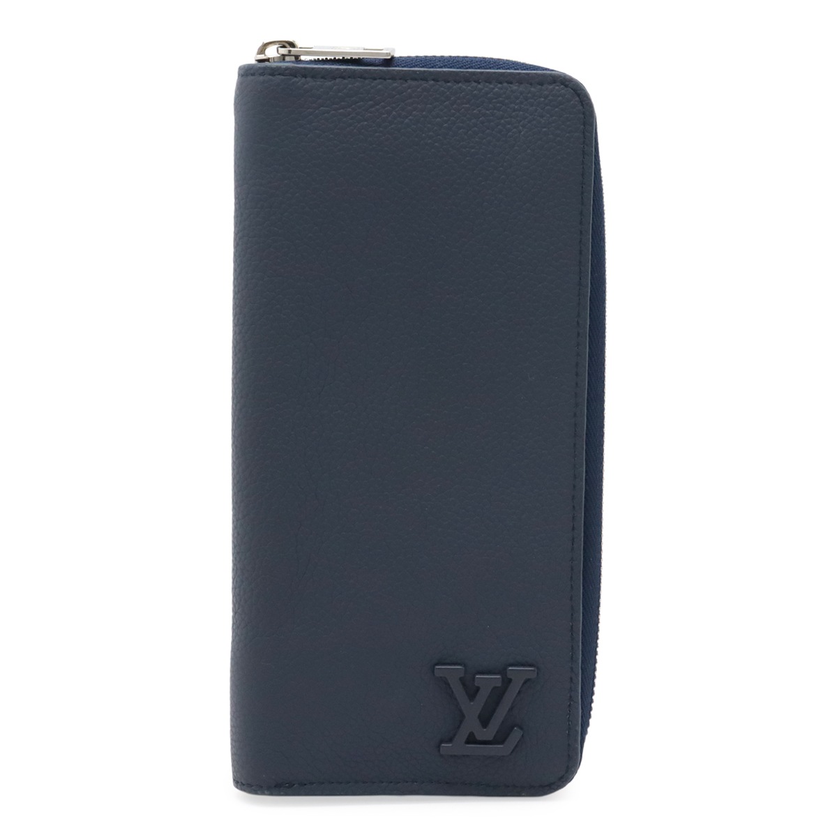 LVアエログラム ジッピーウォレット ヴェルティカル ラウンドファスナー 長財布 レザー マリーヌ ネイビー M8176