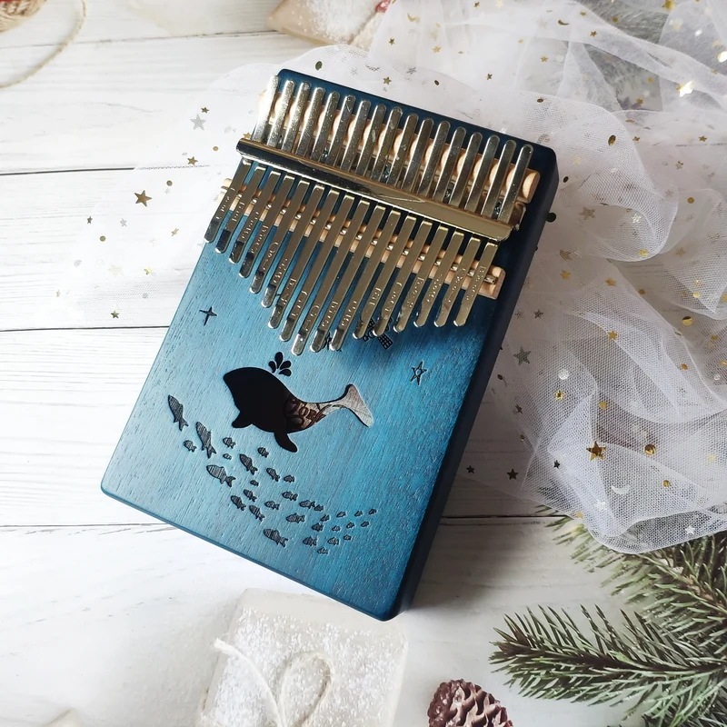 カリンバ17キー の木製マホガニー楽器 カリンバ ピアノ クリエイティブな音楽ボックス