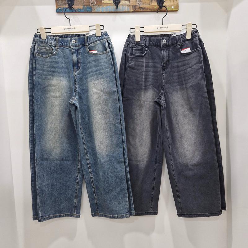 （スンチョンモダ）オープンバンディング裏起毛サイドピンタックワイドデニムパンツ14540-155-810-10_SC