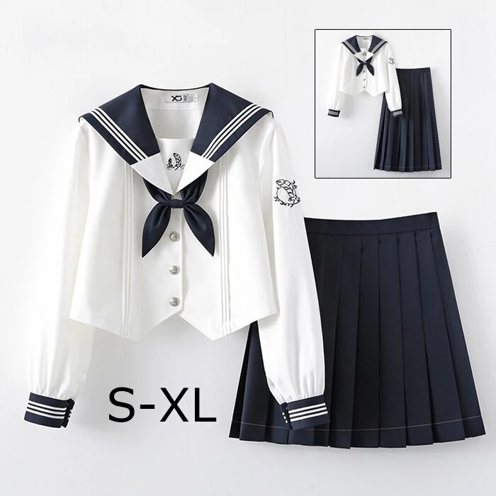 トップス＋スカート+ネクタイ+今週の割引は 25% オフですソックスかわいくてセクシーに設計セーラー服レディースファッション