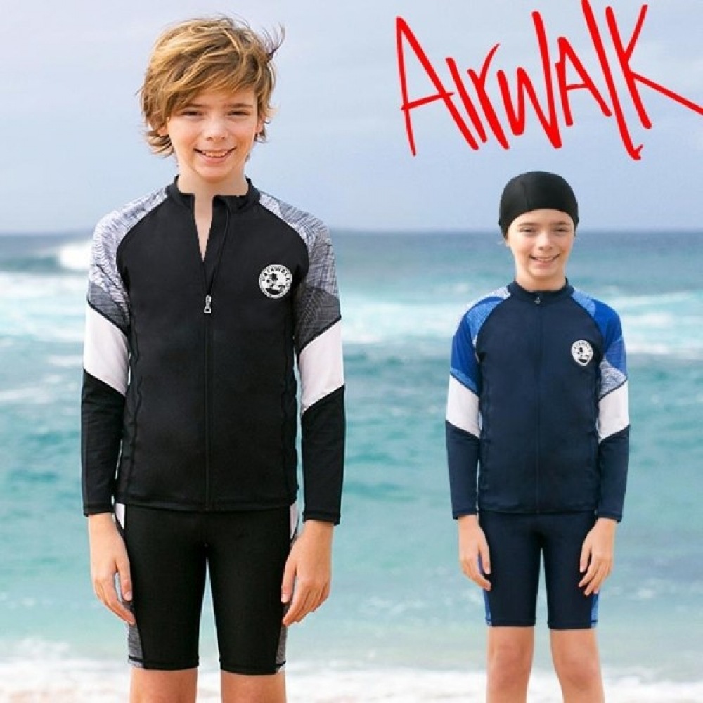 (Airwork) 男の子用ラッシュガード 2ピース+Sumo Yawe1855/子供用ラッシュガード/子供用ラッシュガード/子供用水着/子供用ビーチウェア