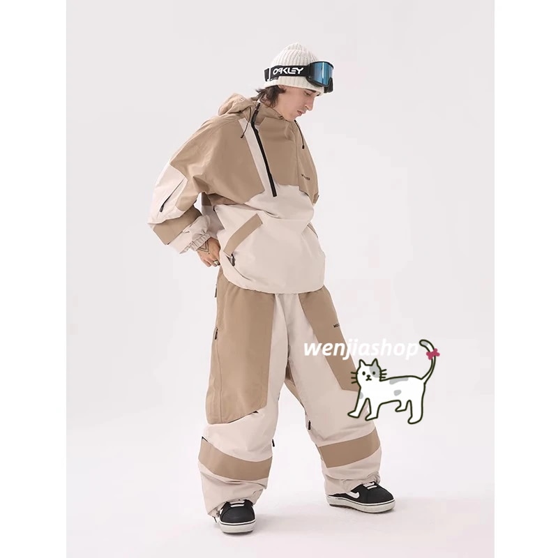 スノーボードウェア 2024 2025 上下セット メンズ レディース ゆったり アウター ジャケット パンツ ズボン セットアップ ウィンタースポーツ 韓国風 防水 スキーウェア スノボウェア