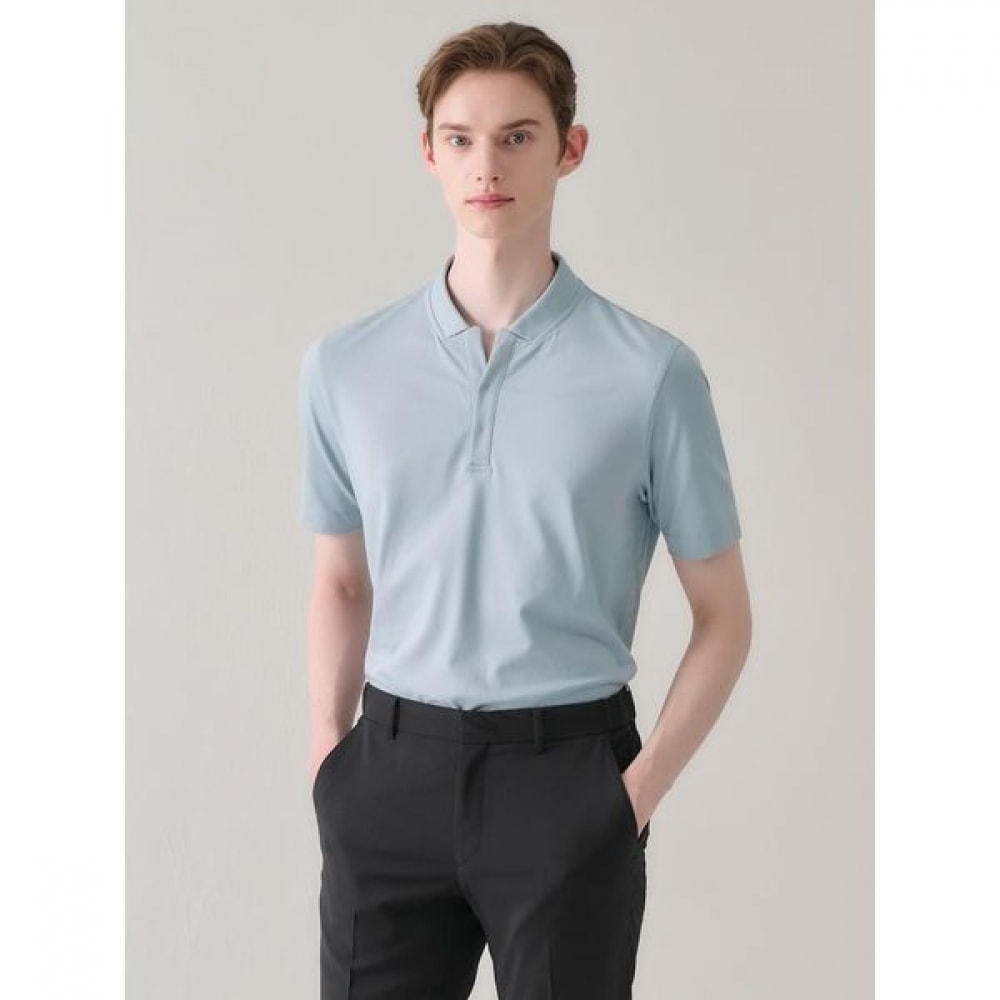 [ギャラクシー] エッセンシャルモディファイドポロネック T シャツグレー (GA4342O013)