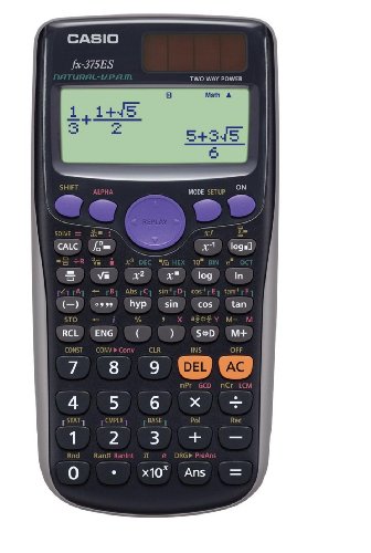 カシオ 関数電卓 微分積分統計計算数学自然表示 394関数機能 fx-375ES-N ブラック