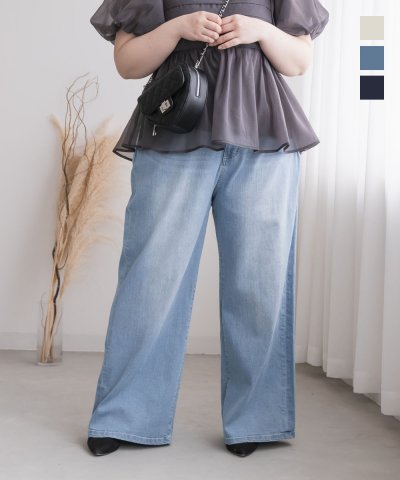 大きいサイズ レディース LL 3L 4L XL XXL XXXL 接触冷感ワイドパンツ