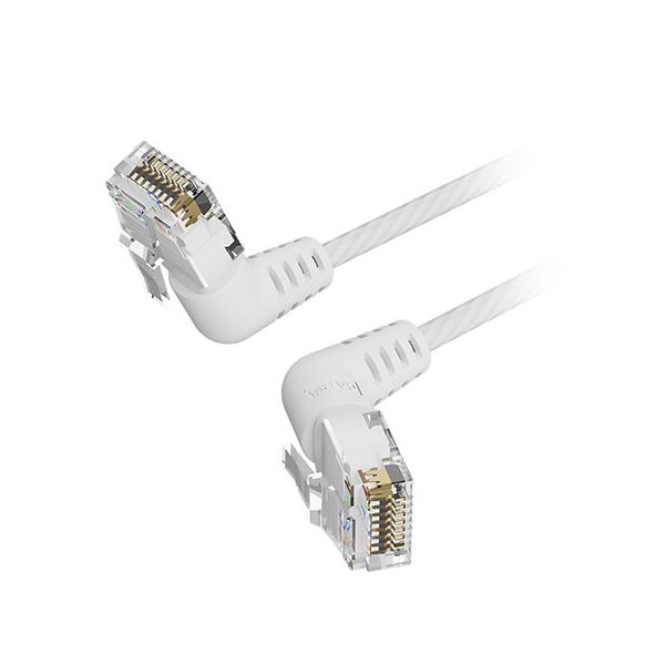 [5本セット] VENTION Cat.6a LANケーブル UTP 直角コネクタ 360スイングタイプ ホワイト 5m ホワイト IB-0491X5