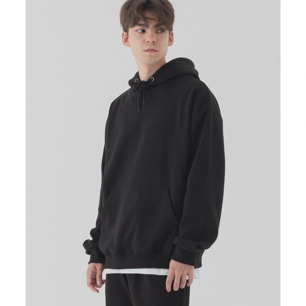 (Pianer) エッセンシャルオーバーフィットパーカー (ブラック)