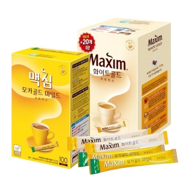 モカゴールド マイルド コーヒーミックス 12g x 100本 + ホワイトゴールド コーヒーミックス 11.7g x 170本 韓国インスタントコーヒー 大容量セット お徳用 スティックタイプ おう