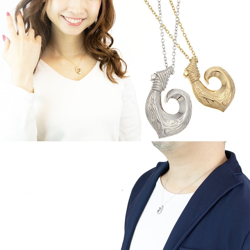 ネックレス レディース メンズ サージカル ステンレス 釣り針 フィッシュフック ハワイアンジュエリー ハワジュ シルバー ゴールド 恋愛成就 幸せ ギフト プレゼント お肌に優しい 6,081円