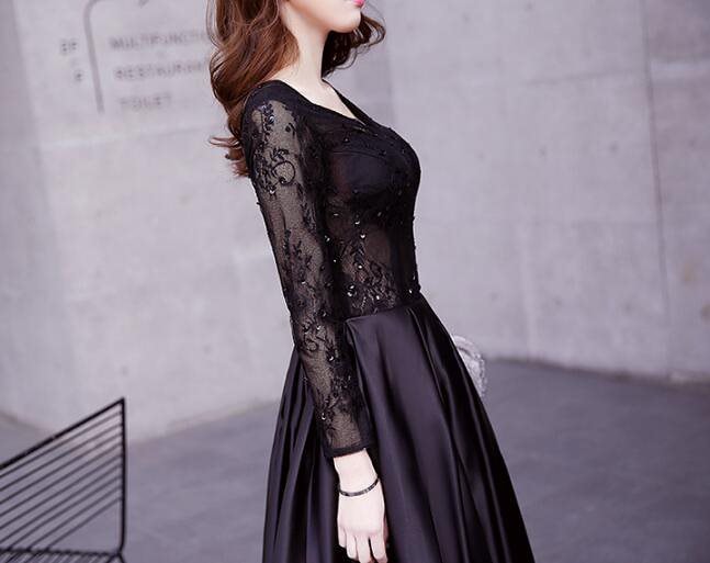 ロングドレス 長袖 マキシ丈ワンピース パーティドレス フォーマル 二次会 謝恩会 同窓会 大人 2