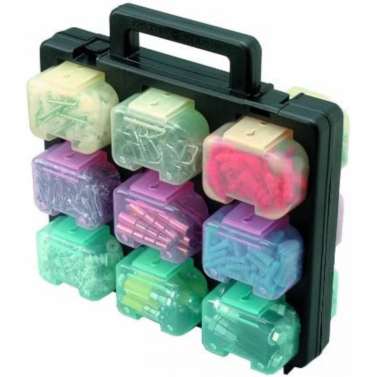 デンサン スケルトンパーツボックス SPS-3418 工具箱 収納ケース パーツ入れ パーツごと収納 持ち運び 色分け 便利 DENSAN