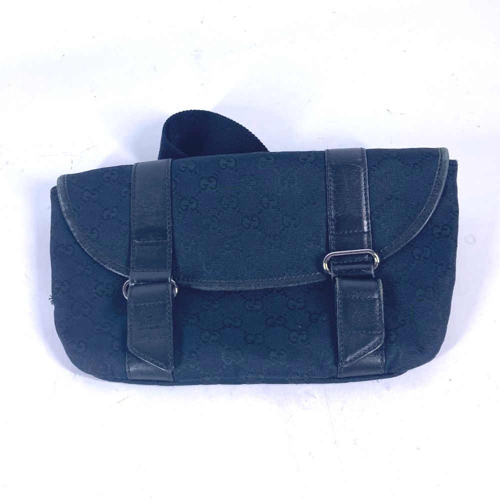 ボディバッグ 145851 ウエストバッグ GG柄 カバン ベルトバッグ クロス GGキャンバス/レザー ブラック
