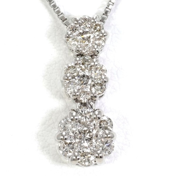 PT900 プラチナ PT850 ネックレス ダイヤ 0.50 約45cm ジュエリー 中古