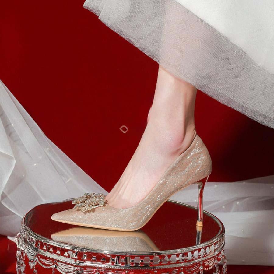 2025新品 数量限定 パンプス ウエディングシューズ 美足 レディース ハイヒール ピンヒール 6/8cmヒール パーティー デート リボン ポインテッドトゥ 痛くない 歩きやすい 美脚 短納期