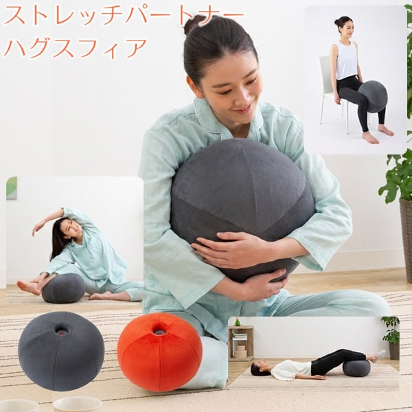 ストレッチパートナー ハグスフィア (送料無料) エクササイズ ストレッチ 筋トレ 脱力 振動マシン リフレッシュ 寝る前 スツール PROIDEA プロイデア