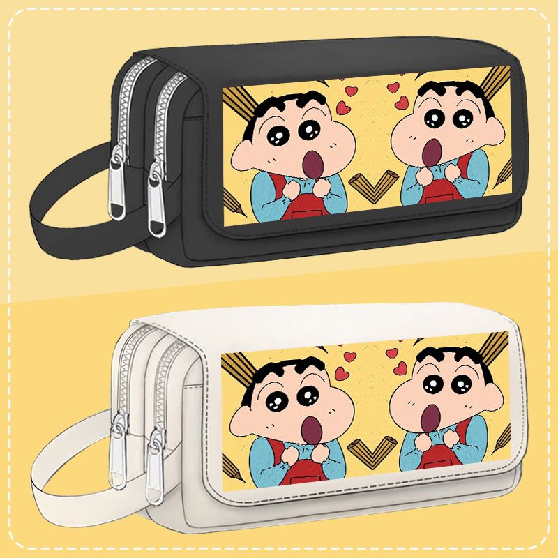 新型クレヨンしんちゃん筆袋新之助かわいい周辺文房具ケース大容量子供漫画日系鉛筆ケース