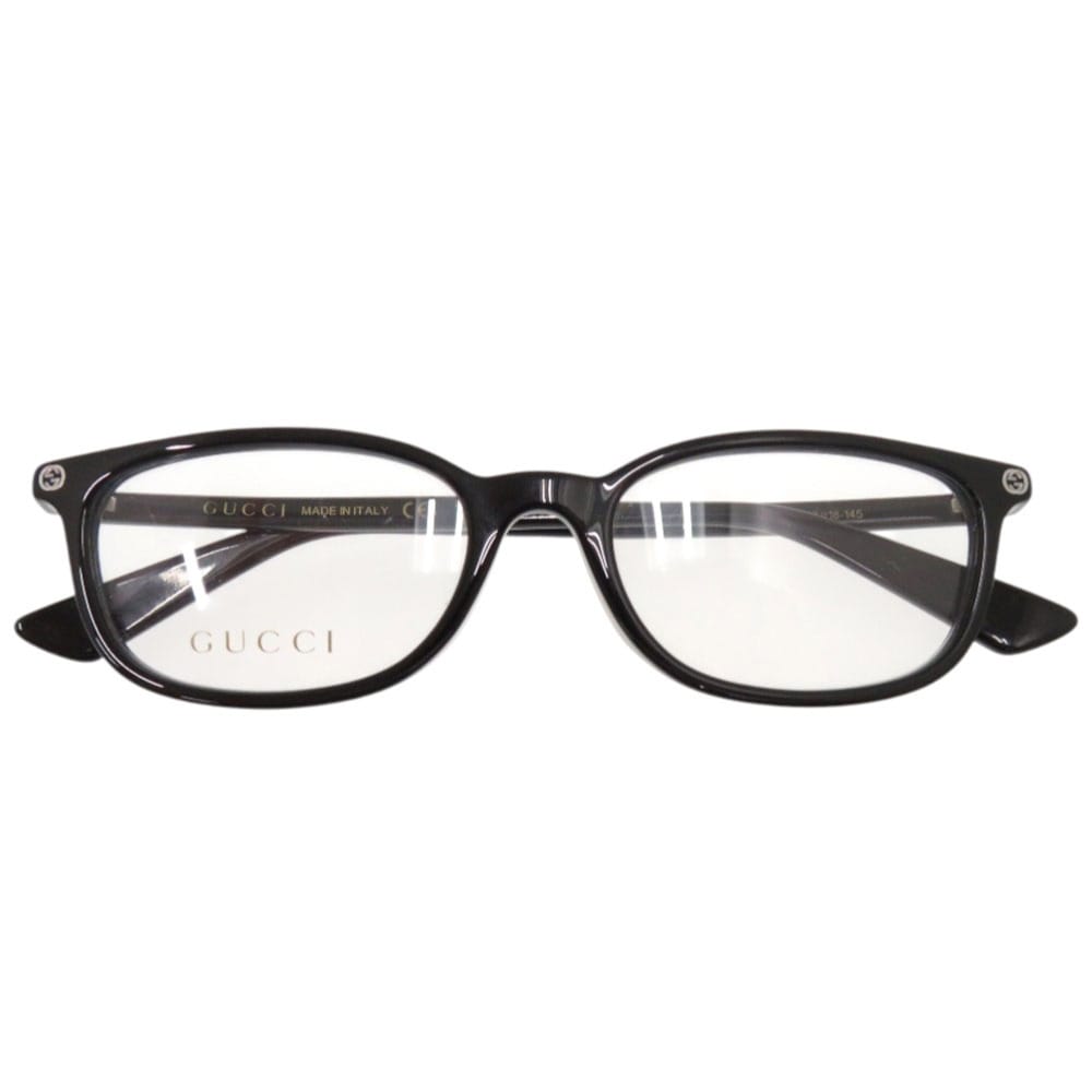 美品 黒縁 メガネ インターロッキングGG GG0123OJ その他ファッション雑貨 プラスチック ブラック 0448【中古】 ユニセックス