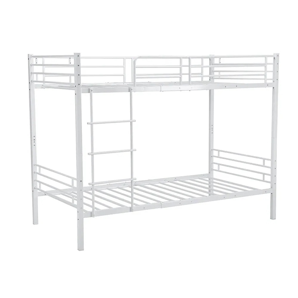 2025 二段ベッド ロフトベッド 分別可能 上下分割可能 パイプベッド シングル ロータイプ シングルベッド パイプベッドGG4103 SteelG28 【ホワイト】
