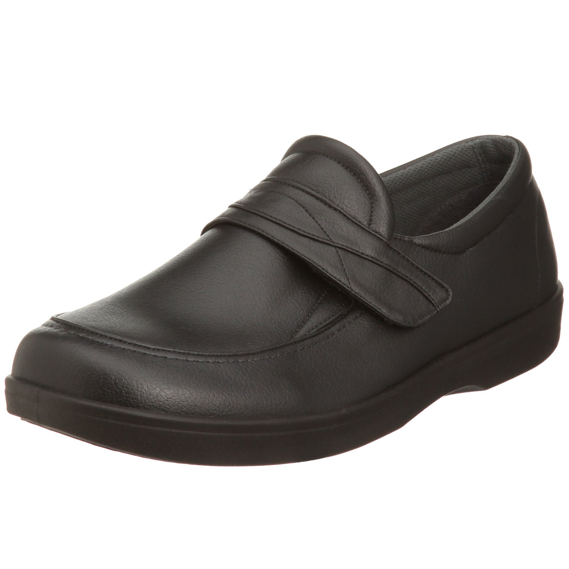 らくらく ムーンスター メンズ 介護 らくらくM001 らくらく履いて福きたる ブラック 24.0cm 4E