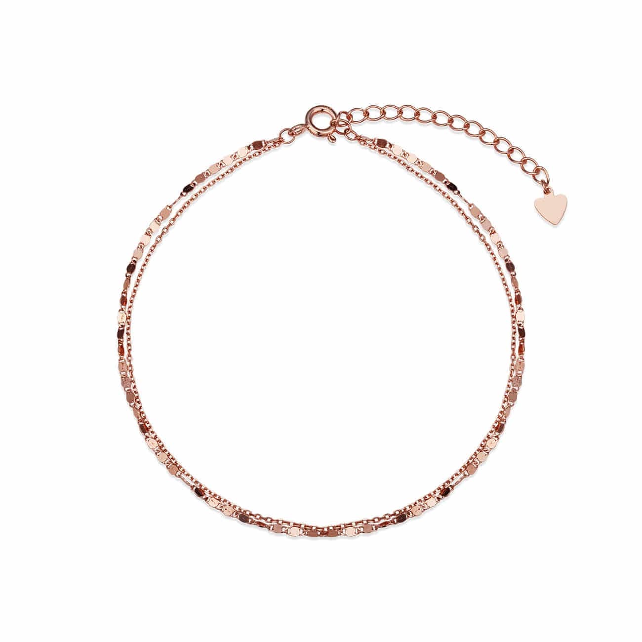 ヘスエル シルバー 2列 レイヤード チェーン ブレスレット BR010