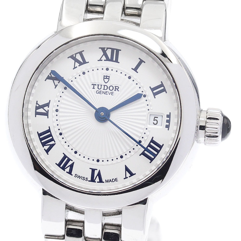 チュードル TUDOR 35200 クレア ドゥ ローズ デイト 自動巻き レディース 保証書付き_931985【中古】