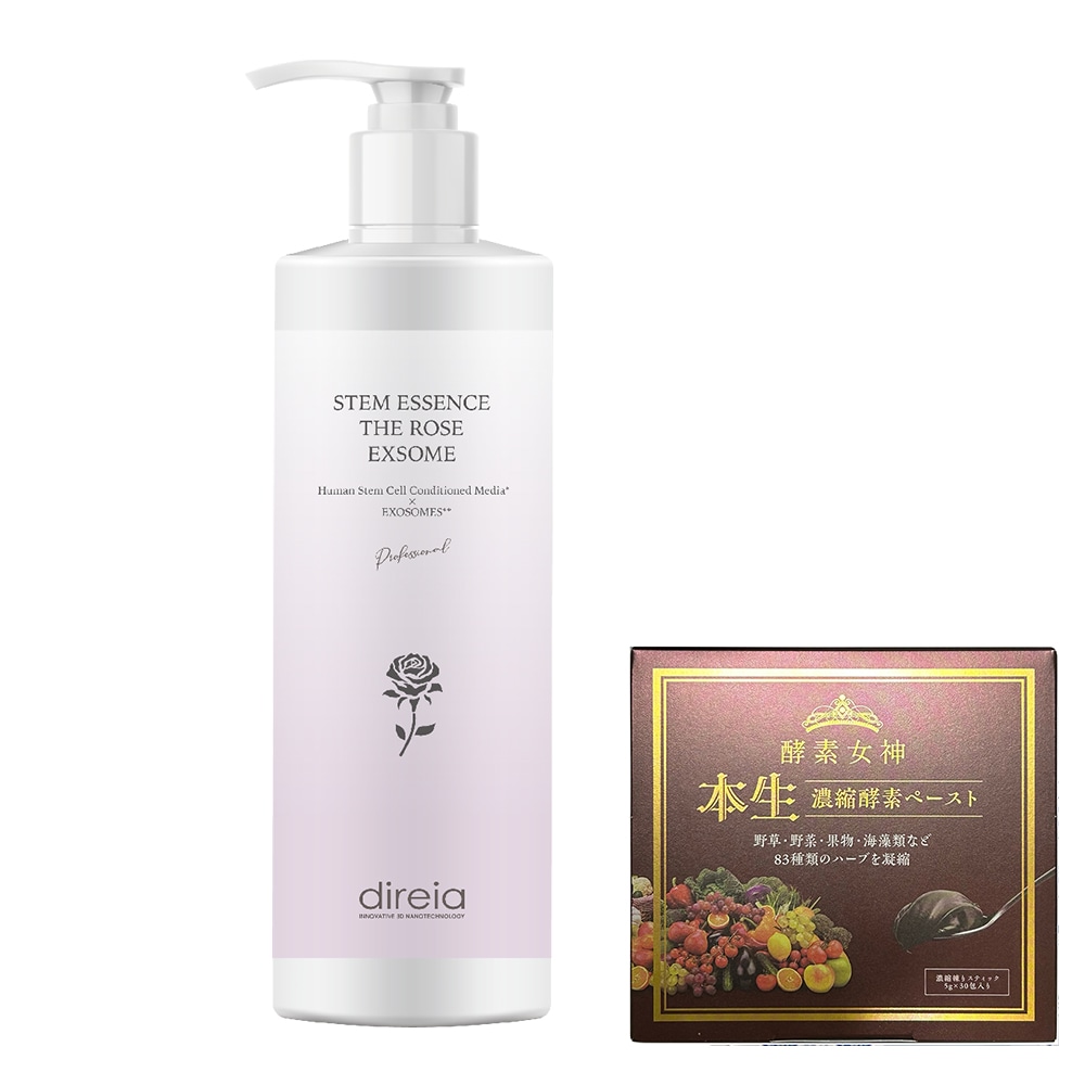 お得セット酵素女神本生濃縮酵素ペースト1箱＋STM エッセンス ザ ローズEXソーム 400ml 美容液　正規品