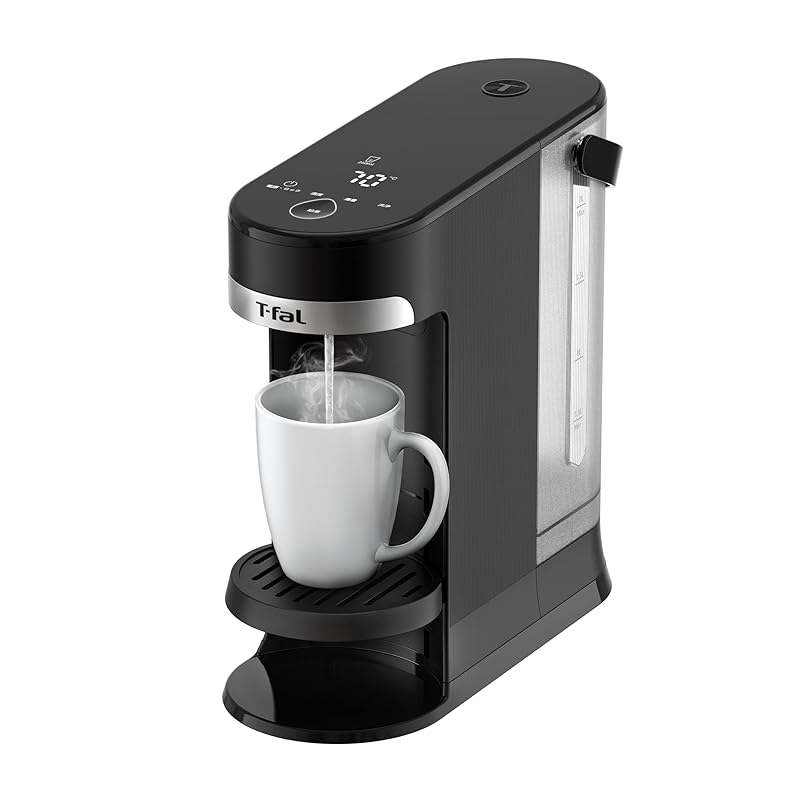 ティファール 瞬間湯沸かしケトル ボタン1つで必要な量を瞬間給湯 1300Wのハイパワー 6段階の温度調節 4段階の湯量設定 スリムデザイン 大容量 2.0L 「ヴィテス」 ブラック BR3508J0