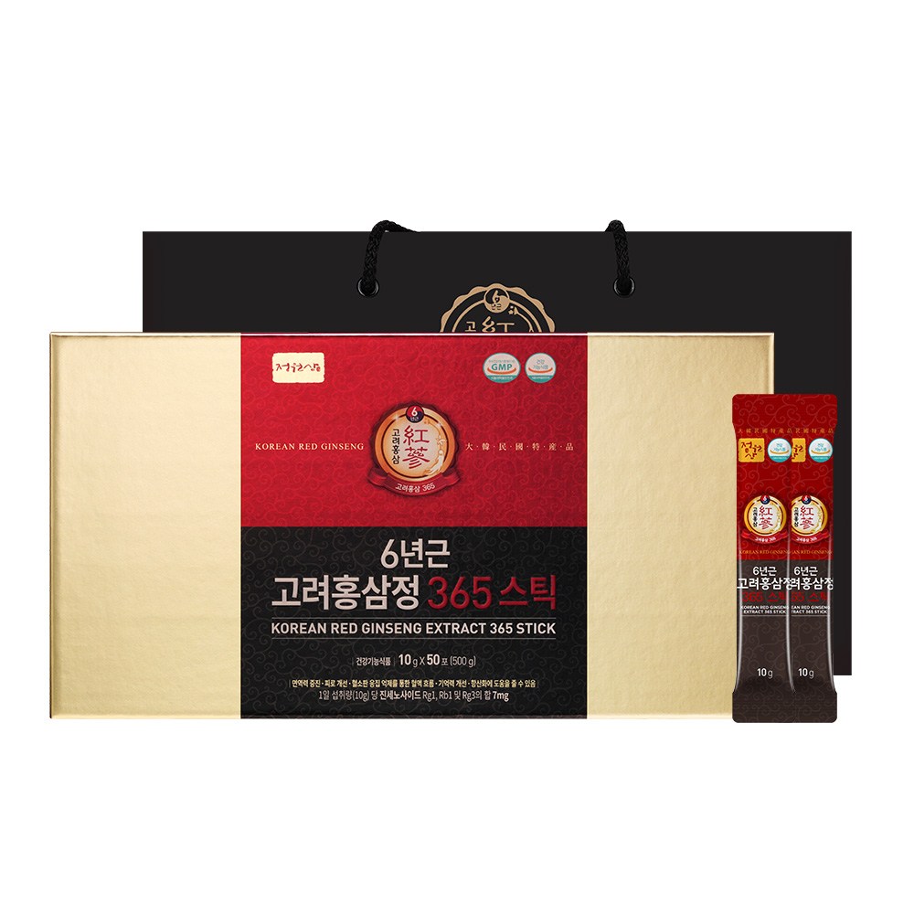 チョンウォンサム6年根高麗ホンサムジョン365スティック10g50個