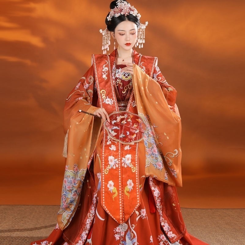 清洛清平楽宋王朝刺繍夏北漢服女性のスーパーフェアリーブレストロングシャツウエストスカートスタイル春秋スタイル