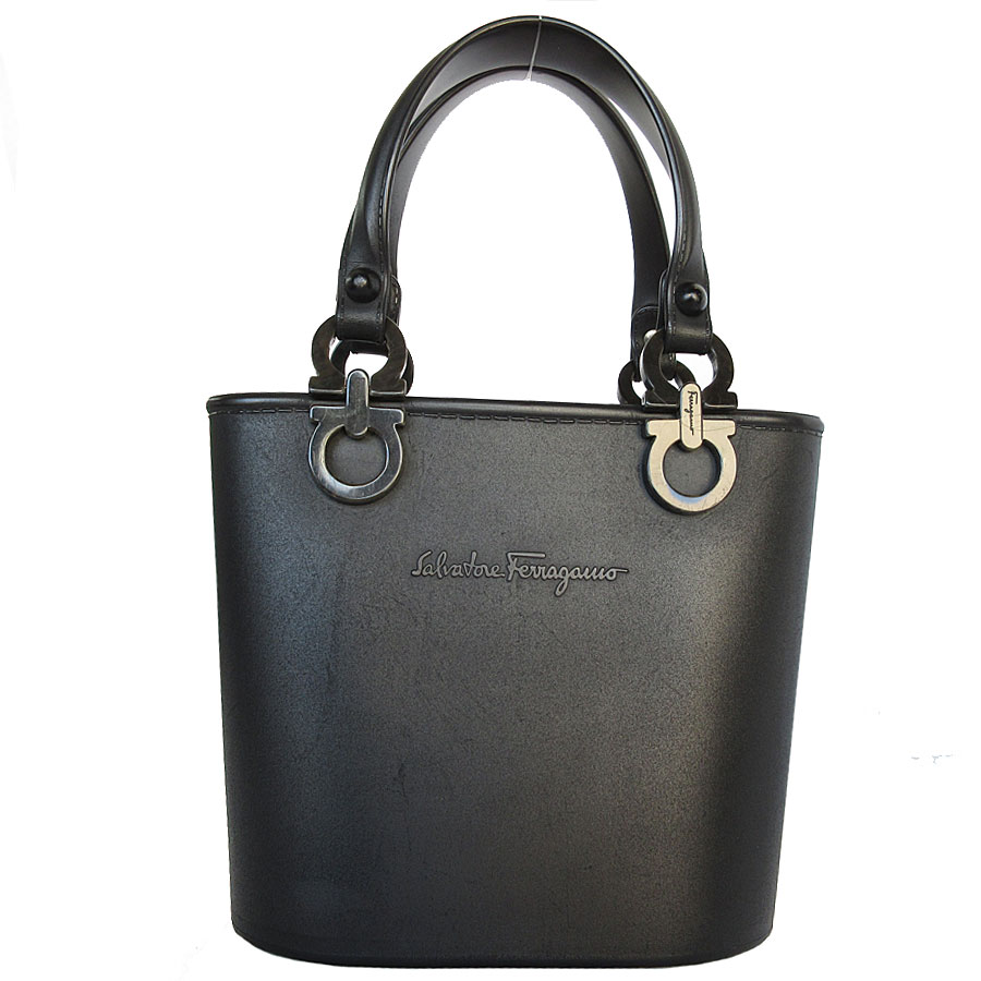 サルヴァトーレフェラガモ Salvatore Ferragamo ハンドバッグ ガンチーニ ラバー ブラック レディース s0480a