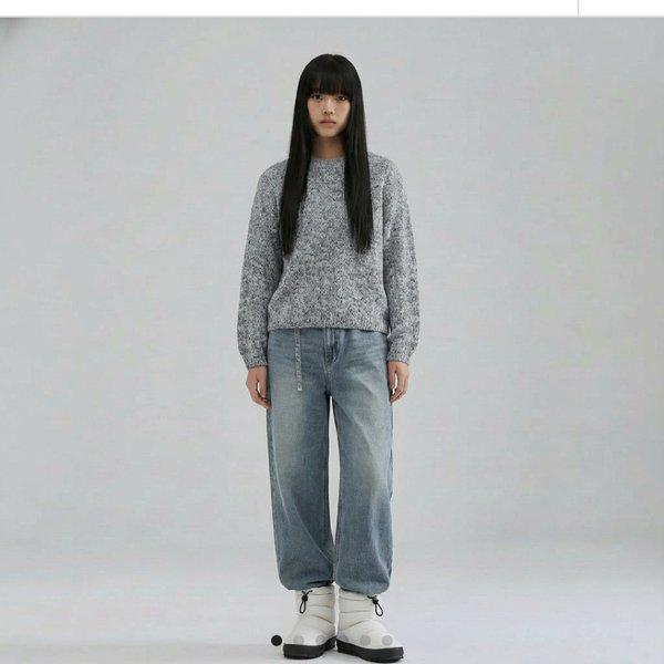 女性ウルトラソフトベルトスーパーワイドデニムパンツ10560-155-202-10F-SH