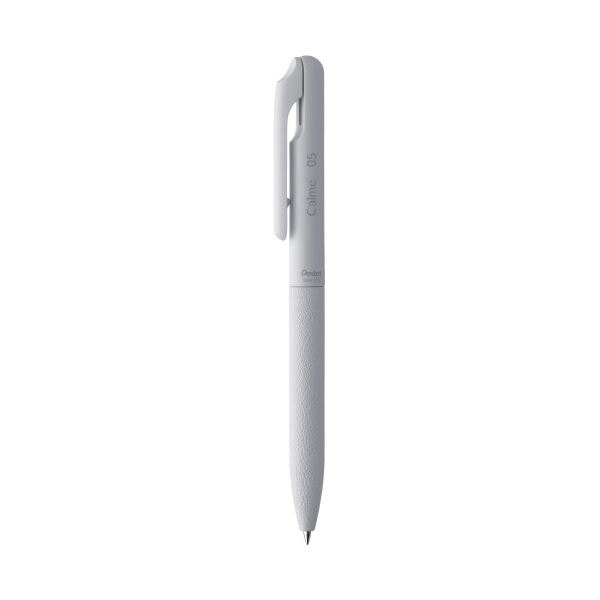 (まとめ) ぺんてる 単色BP Calme0.5 インク色：黒/グレイッシュホワイト軸 0.5mm BXA105W-A 10本 (×10セット)