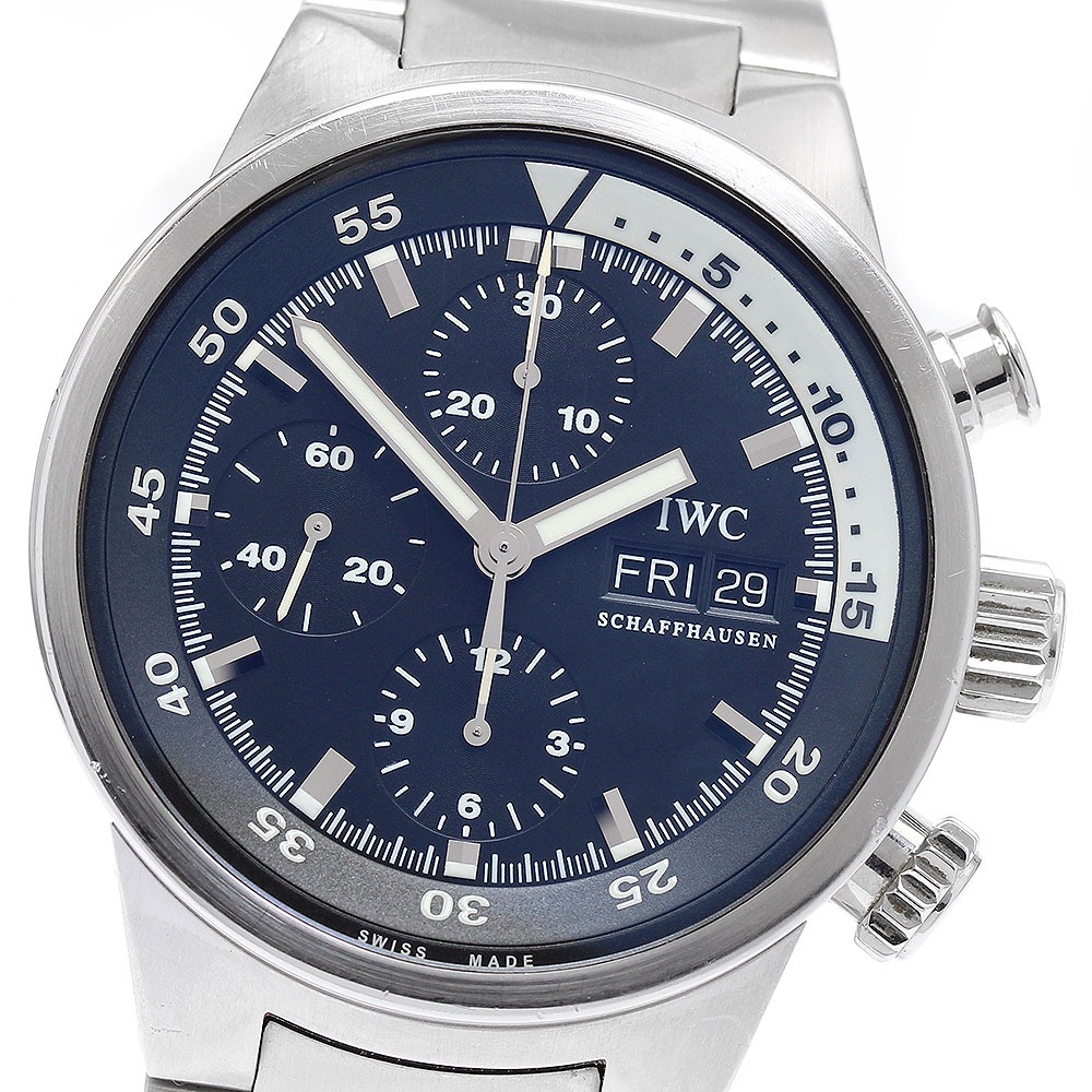 IWC IWC SCHAFFHAUSEN IW371928 アクアタイマー クロノグラフ デイデイト 自動巻き メンズ 保証書付き_872652【中古】