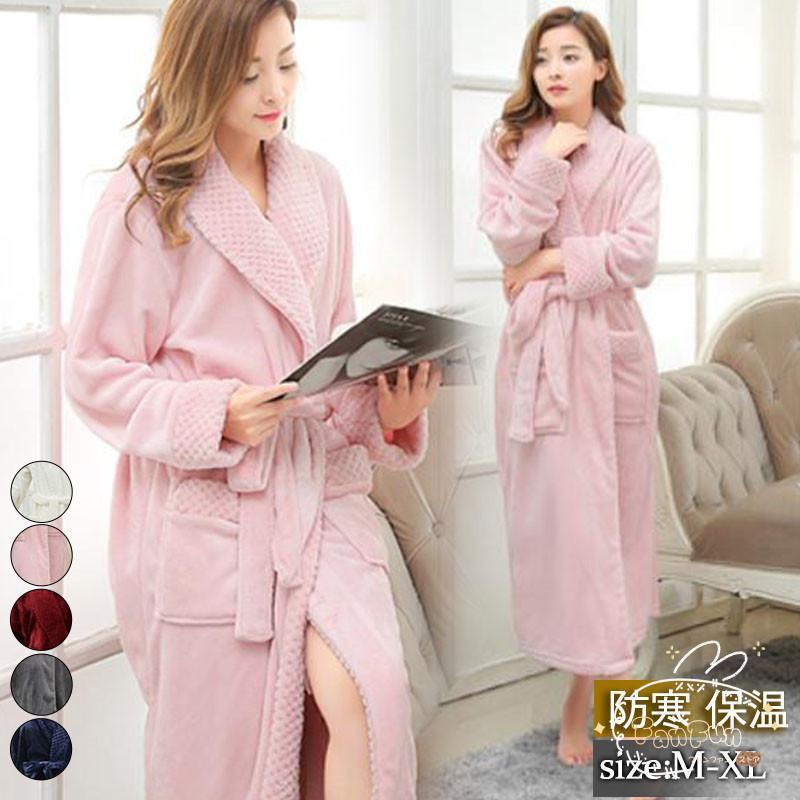 ネグリジェ パジャマ レディース ガウン ルームウェア ロング フランネル 前開き もこもこ 厚手 暖かい 大きいサイズ 柔らか 快適 高級感 上品 5,170円