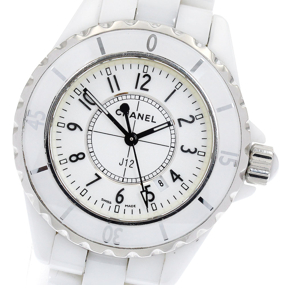 シャネル CHANEL H0968 J12 33ｍｍ 白セラミック クォーツ レディース _892157【中古】