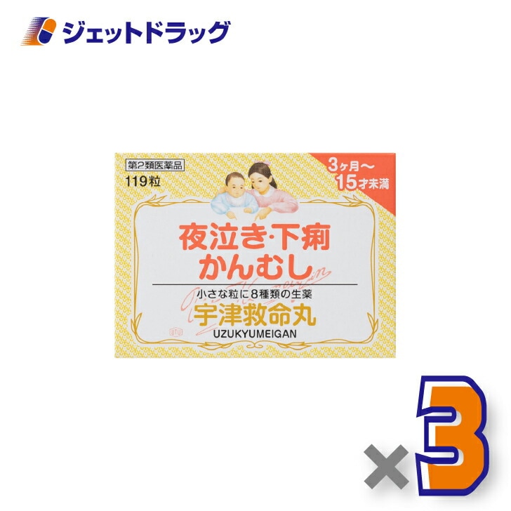 【第2類医薬品】宇津救命丸 119粒 ×3個（夜泣き・下痢・かんむし）