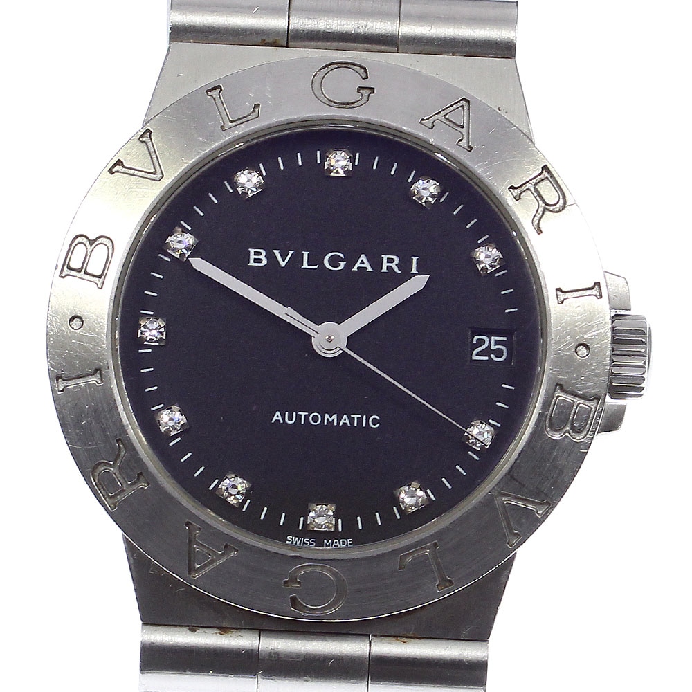 訳あり ブルガリ BVLGARI LCV35S ディアゴノ デイト 11Pダイヤ 自動巻き メンズ _807614【中古】 61,875円