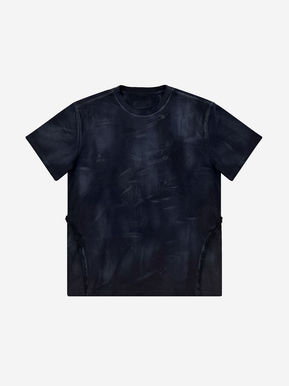【BLR】26SS Oil Wash Cut-Off Logo Short Sleeve T-Shirt Black